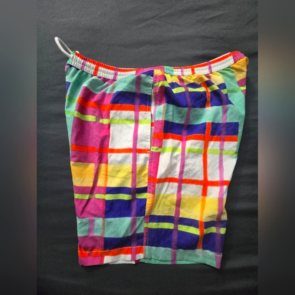 Zara Colorful Plaid Men's 7" SWIM TRUNKS